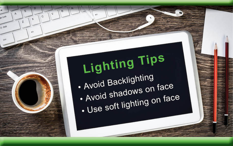 iPad virtual meeting lighting tips